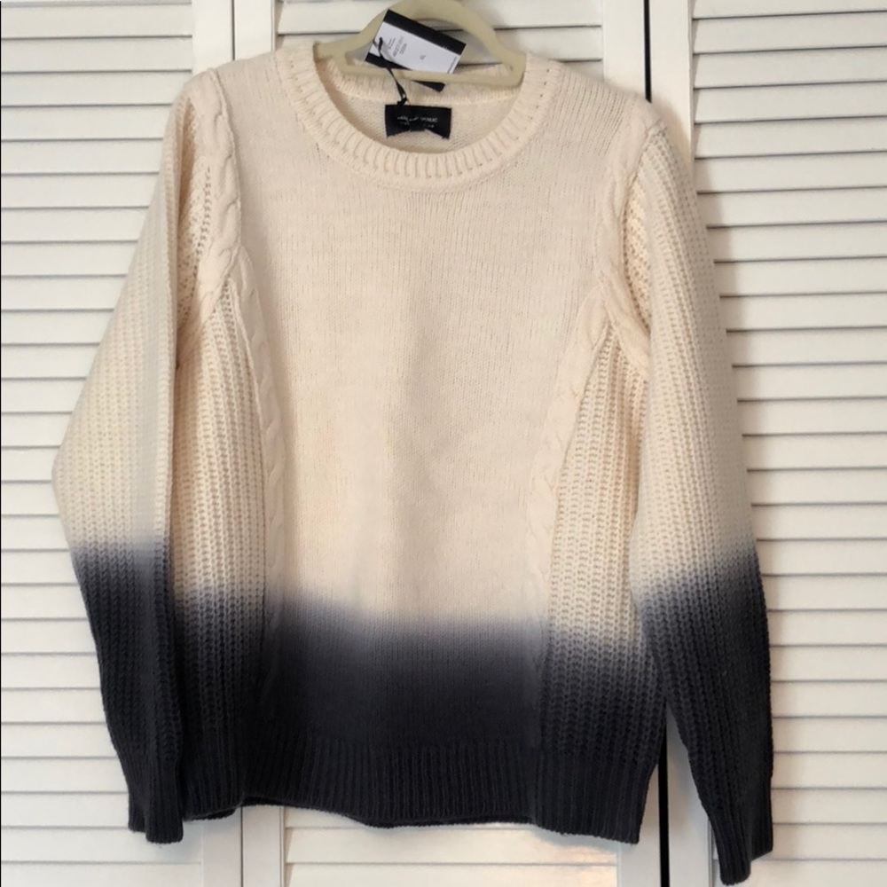 Banana Republic lovely cream blue ombré XL sweater